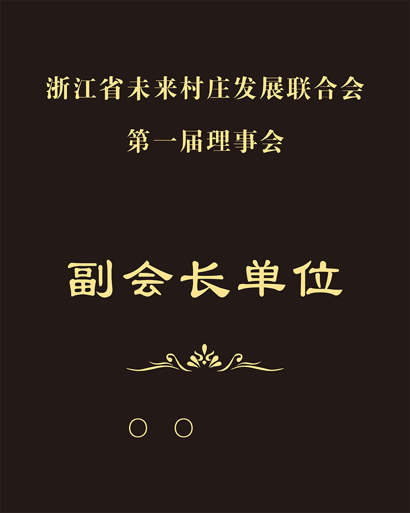 浙江省未来村庄发展联合会第一届理事会副会长单位 浙江省未来村庄发展联合会第一届理事会副会长单位